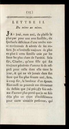 Lettre II. Du même au même.
