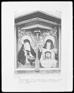 Rückseite der Predella — Mittleres Bildfeld: die Heiligen Scholastika und Veronika