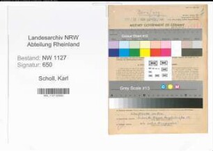 Entnazifizierung Karl Scholl , geb. 06.09.1901 (Betriebsleiter)