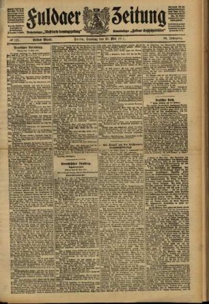 Erste Ausgabe vom Samstag, den 20. Mai 1911.