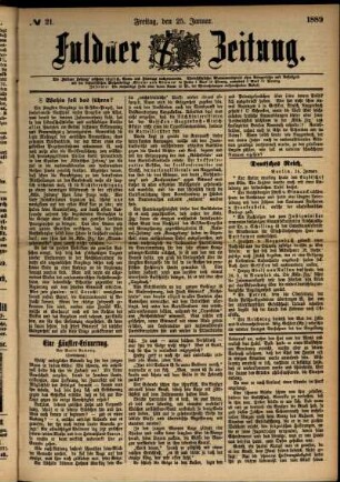 Ausgabe vom Freitag, den 25. Januar 1889.