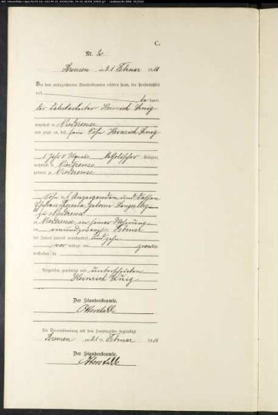 Sterberegister Standesamt Bremen