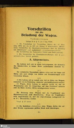 Vorschriften für die Beladung der Wagen