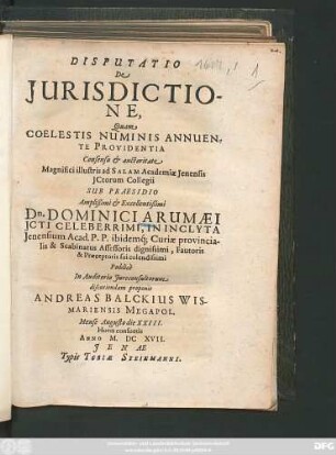Disputatio De Iurisdictione