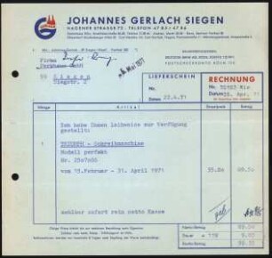 Firmenbriefkopf Gerlach Siegen