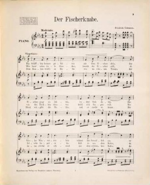 Der Fischerknabe : f. eine Singstimme mit Piano ; Op. 347
