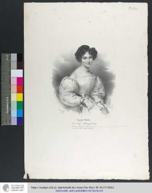 Sophie Müller : k. k. Hof-Schauspielerinn : geboren zu Mannheim am 19ten Jänner 1805. gestorben zu Wien am 20ten Juny 1830