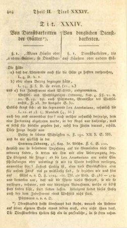 Tit. XXXIV. Von dinglichen Dienstbarkeiten