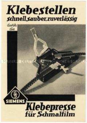 Klebepresse für Schmalfilm