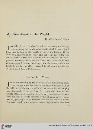 12: My Note-Book in the Weald