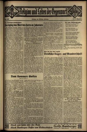 Vierte Ausgabe vom Sonntag, den 22. Dezember 1935.
