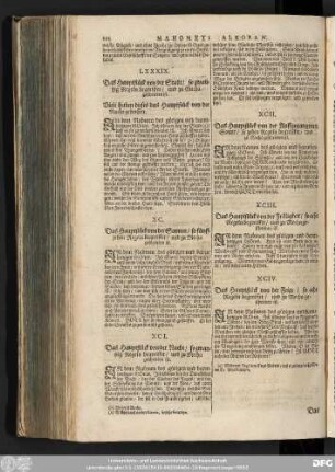 LXXXIX. Das Hauptstück von der Stadt/ so zwantzig Regeln begreiffet/ und zu Mecha geschrieben ist.