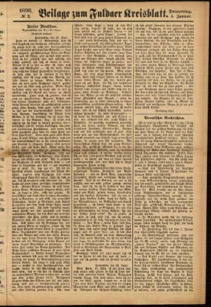 Zweite Ausgabe vom Donnerstag, den 05. Januar 1893.