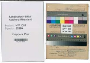 Entnazifizierung Paul Kueppers , geb. 23.12.1900 (Laborant)