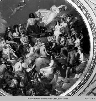 Innendekoration : Der Olymp, Jupiter mit den Göttern des Trojanischen Krieges
