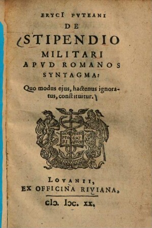De stipendio militari apud Romanos syntagma : quo modus eius, hactenus ignoratus, constituitur