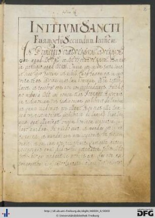 [fol. 2] Initium Sancti Evangelii secundum Ioannem