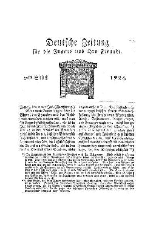 Maynz, den 11ten Jul. : (Fortsetzung)
