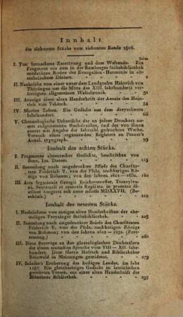 Beyträge zur Geschichte und Literatur, vorzüglich aus den Schätzen der Königl. Hof- und Centralbibliothek zu München, 7. 1806