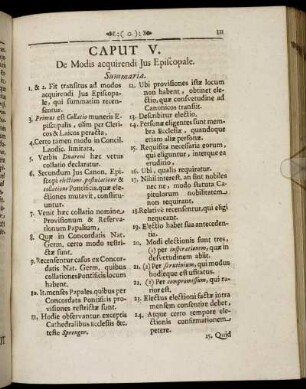 Caput V. De Modis acquirendi Jus Episcopale.