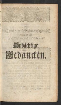 Andächtige Gedancken.