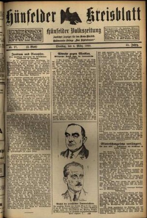 Zweite Ausgabe vom Dienstag, den 04. März 1930.