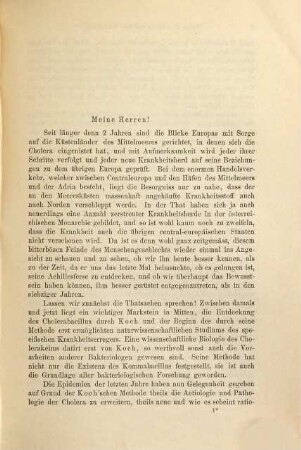 Klinische Vorträge : Vortrag, 4 : 3, Infectionskrankheiten ; 1. Ueber die Cholera und ihre Behandlung