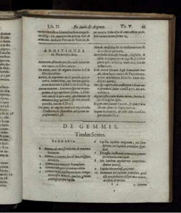 De Gemmis. Titulus Sextus