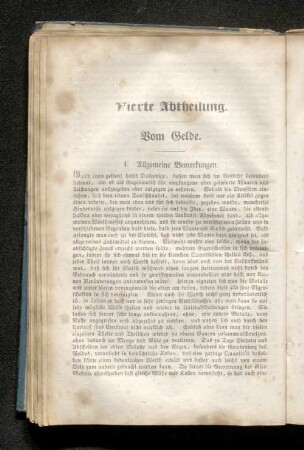 Vierte Abtheilung. Vom Gelde.