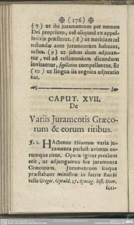 Caput. XVII. De Variis Juramentis Graecorum & eorum ritibus