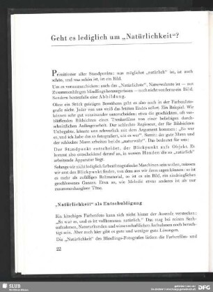 Geht es lediglich um "Natürlichkeit"?