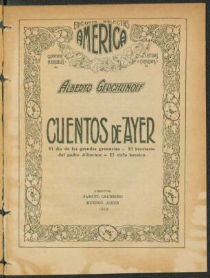 1919000800: Cuentos de ayer