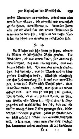 § 15 Wie fern sie ein allerhöchstes Wesen glauben.