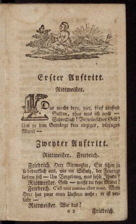 Erster Auftritt. - Letzter Auftritt.
