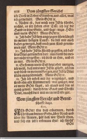 Vom jüngsten Gericht und Bereitschafft dazu.