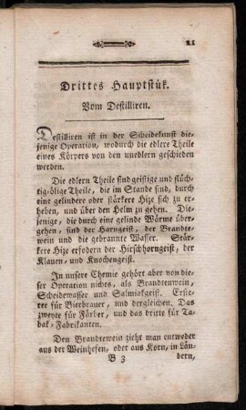 Drittes Hauptstük. Vom Destilliren.
