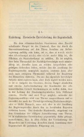 Die Regentschaft und Stellvertretung des Monarchen im deutschen Staatsrecht