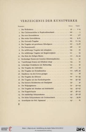 Verzeichnis der Kunstwerke
