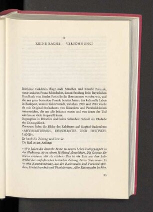 II. Keine Rache - Versöhnung!