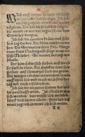 WAch auff meyns hertzen ein schö=||ne/ zart aller liebste mein.