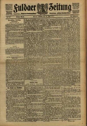 Erste Ausgabe vom Montag, den 19. Juni 1911.