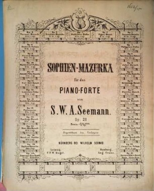 Sophien-Mazurka : für das Piano-Forte ; op. 28