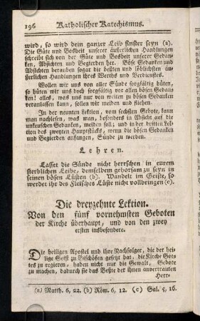 196-204, Die dreyzehnte Lektion; Die vierzehnte Lektion