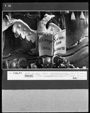 Evangelistensymbol vom Kanzelkorb: Johannesadler