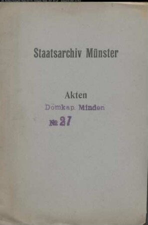 Korrespondenz des Domdechanten von Ledebur, Scholaster zu Halberstadt