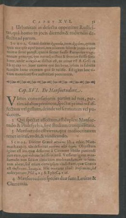 Cap. XVI. De Mansuetudine.