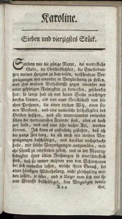 Sieben und vierzigstes Stück.