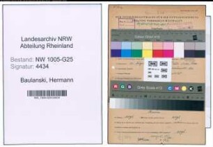 Entnazifizierung Hermann Baulanski , geb. 31.08.1909 (Techn.Angestellter)