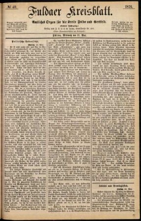 Ausgabe vom Mittwoch, den 17. Mai 1876.