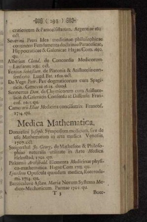 Medica Mathematica.